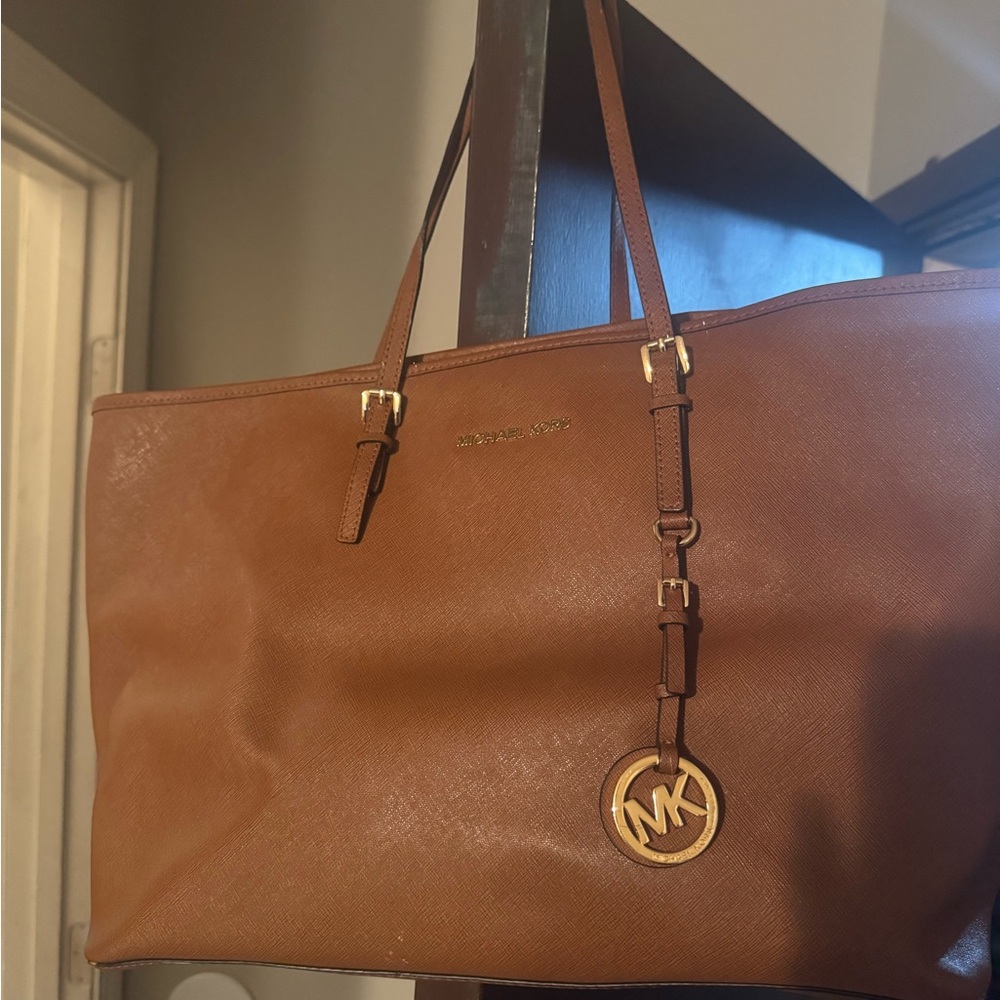 Michael Kors Tan Jet Set Travel Tote Bag